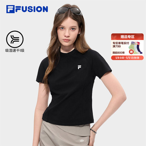 FILAFUSION女子吸湿速干短袖T