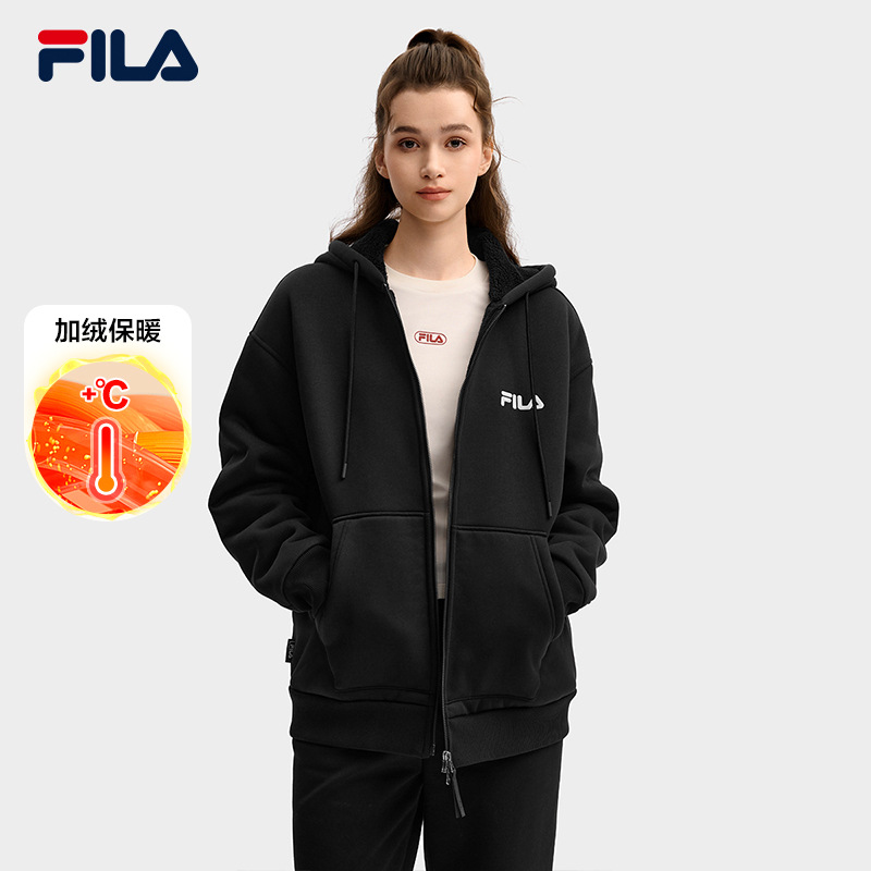 FILA斐乐情侣款针织连帽外套