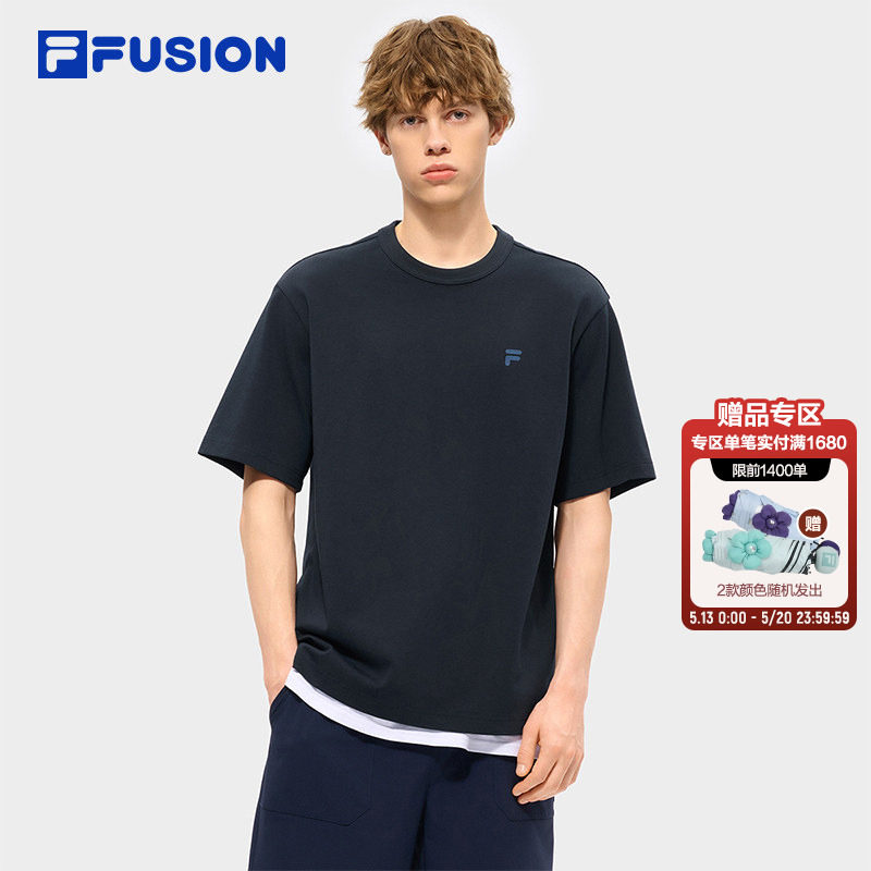 章昊同款FILA FUSION斐乐潮牌短袖T恤男26夏新款休闲宽