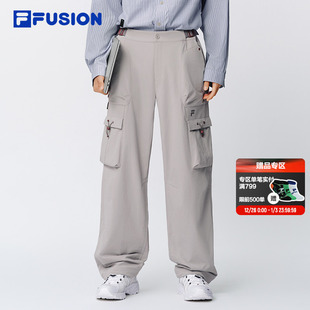 2025冬季 新款 休闲阔腿裤 FILA 裤 男裤 工装 FUSION斐乐潮牌梭织长裤