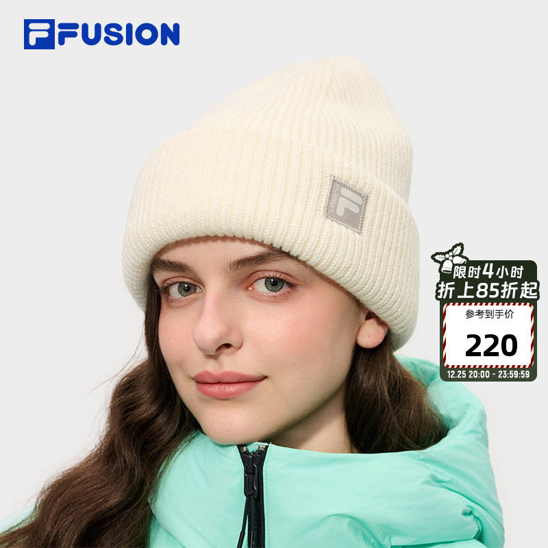 FILA FUSION斐乐潮牌情侣款针织帽2025冬新款时尚休闲