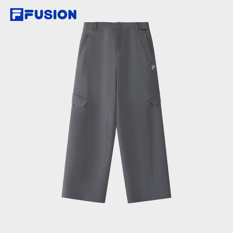 FILA FUSION斐乐潮牌梭织长裤女2026春季新款休闲宽松工装阔腿裤