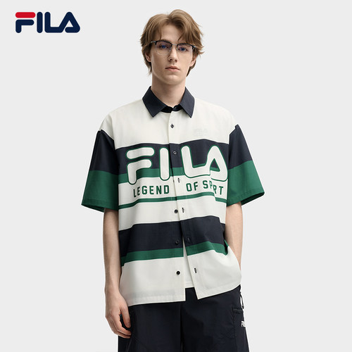 FILA 斐乐官方男子短袖POLO衫夏季拼色宽松休闲短袖t恤半袖上衣