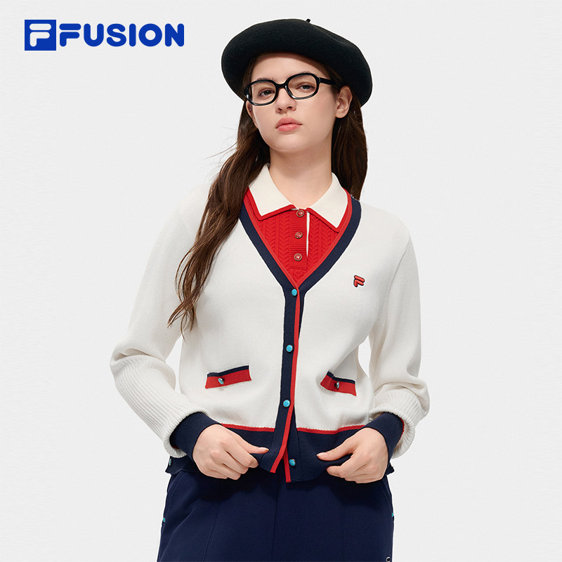马上起飞丨FILA FUSION斐乐潮牌编织外套女2026春季款