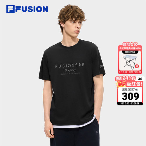 FILAFUSION斐乐男士针织短袖衫