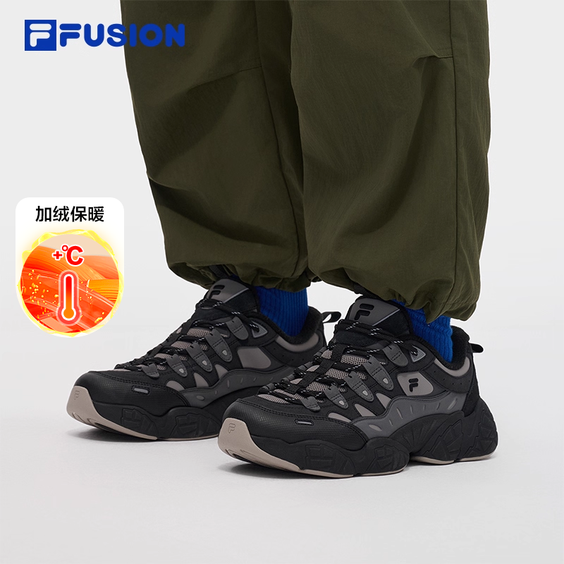 松果鞋加绒FILA FUSION斐乐潮牌女鞋2025冬季新款徒步