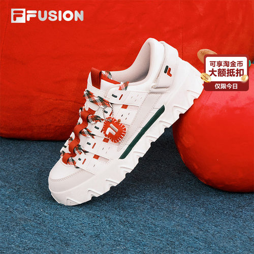 PISA圣诞丨FILA FUSION斐乐潮牌情侣板鞋女鞋男子厚底增高休闲鞋