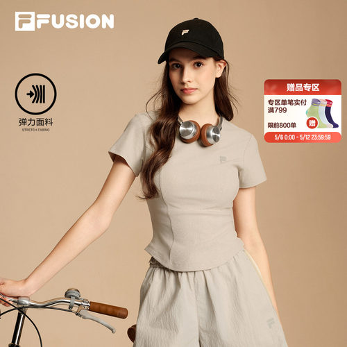 FILAFUSION斐乐女子紧身短袖T恤