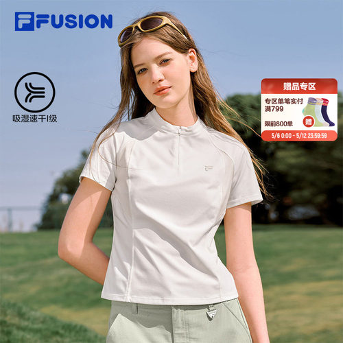 FILAFUSION女子修身显瘦短袖T