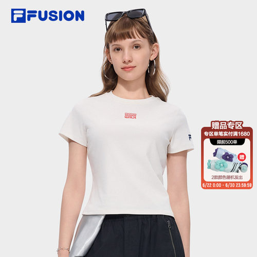 FILAFUSION斐乐女士针织短袖衫