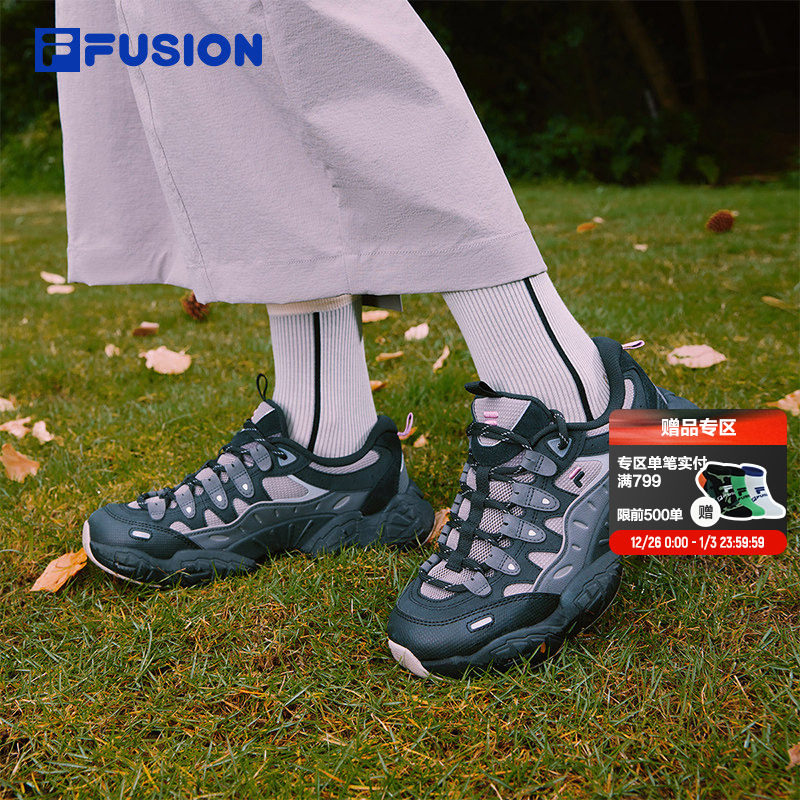 FILAFUSION斐乐潮牌女鞋松果鞋2025冬季新款老爹鞋运动