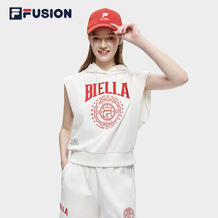 FUSION斐樂(lè)潮牌針織背心女夏季 FILA 寬松連帽透氣籃球健身訓(xùn)練服