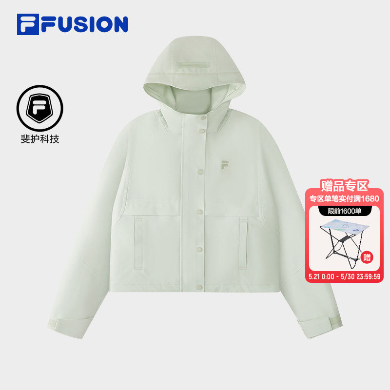 FILA FUSION斐乐潮牌梭织外套女2026夏季新款宽松防泼