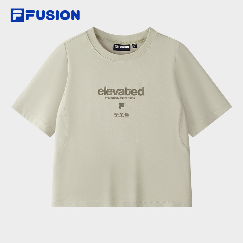 FILA FUSION斐乐潮牌女子针织短袖衫2025冬季新款时尚休闲基础T恤,运动服/休闲服装,运动T恤,淘宝优惠券,粉丝福利购,淘宝优惠卷