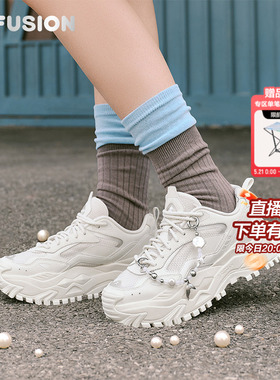 硬糖丨FILA FUSION斐乐女鞋老爹鞋新款厚底增高白色休闲鞋运动鞋