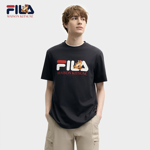 新款 T恤男夏季 小狐狸运动纯棉上衣女 FILA斐乐情侣短袖 黄景瑜同款