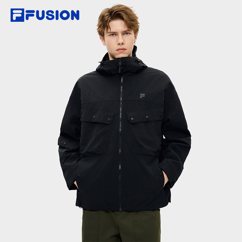 FILA FUSION斐乐潮牌梭织外套男2026春新款宽松连帽工装夹克上衣,运动服/休闲服装,运动茄克/外套,淘宝优惠券,粉丝福利购,淘宝优惠卷