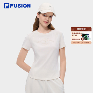 简约修身 FILA 新款 T恤2026夏季 上衣 FUSION斐乐潮牌女子针织短袖