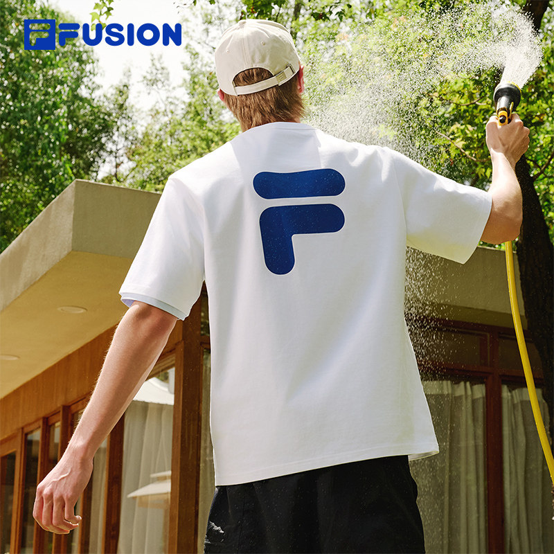FILA FUSION斐乐潮牌情侣短袖T恤春夏季宽松运动半袖男女