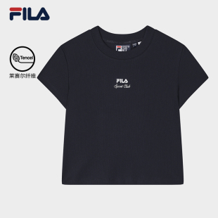 2025秋新款 FILA 衫 時(shí)尚 斐樂(lè)官方女子針織短袖 休閑簡(jiǎn)約基礎(chǔ)緊身T恤