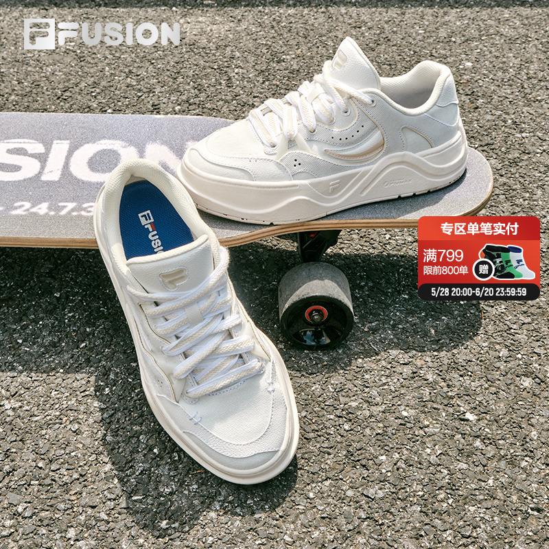 FILA FUSION斐乐潮牌女鞋滑板鞋夏季款运动鞋子百搭休闲网