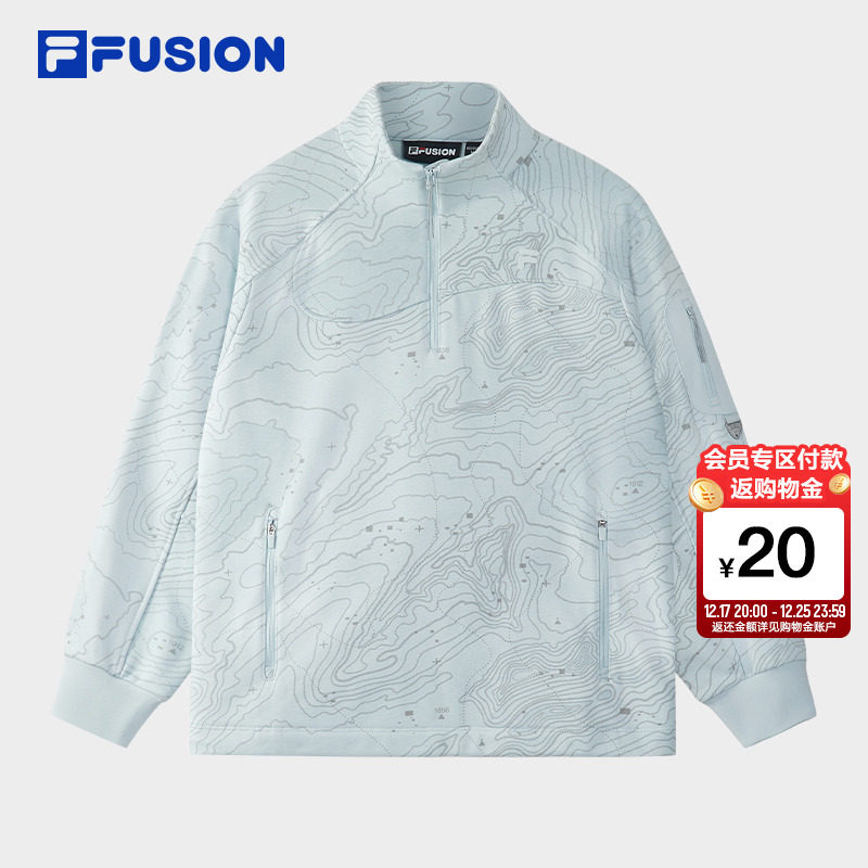 FILA FUSION斐乐潮牌女子套头卫衣2025冬季新款时尚宽松针织上衣