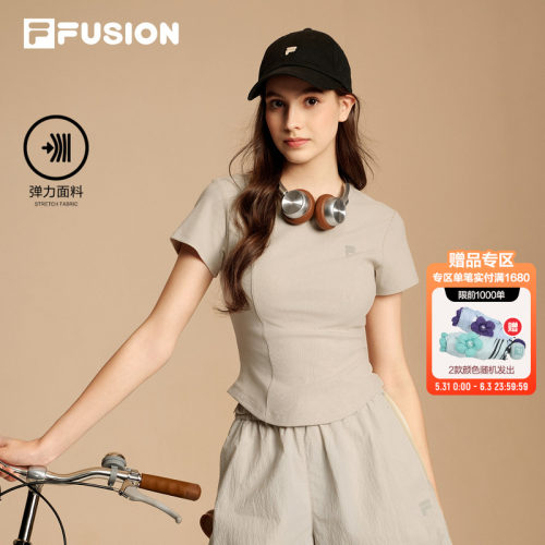 FILAFUSION斐乐女子紧身短袖T恤
