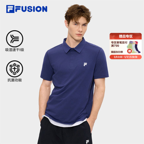 FILAFUSION男子短袖POLO速干衣