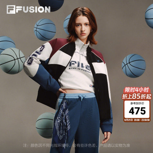FILA FUSION斐乐潮牌女子套头卫衣2026新款官方休闲宽松针织上衣