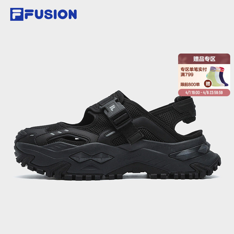 FILA FUSION斐乐运动凉鞋硬糖女鞋夏季厚底透气鞋子玛丽珍休闲鞋