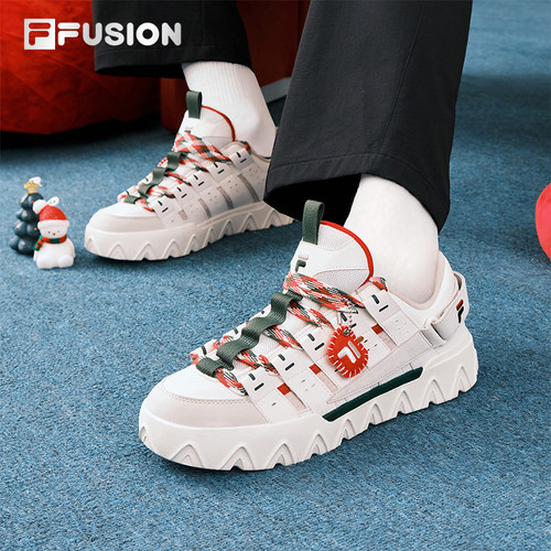 PISA圣诞丨FILA FUSION斐乐潮牌男子板鞋春季女鞋厚底增高休闲鞋
