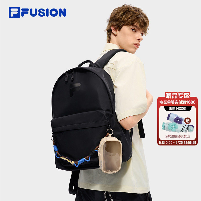 章昊同款FILA FUSION斐乐双肩包女包新款情侣大容量书包背