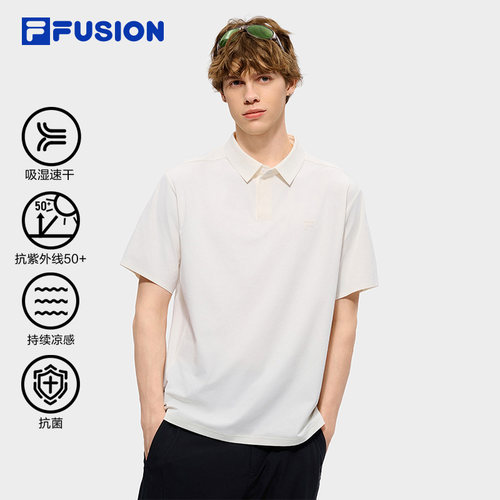 FILAFUSION男短袖POLO速干上衣