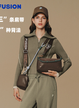 FILA FUSION斐乐小方包方糖吐司包女包包新款单肩包斜挎包男包