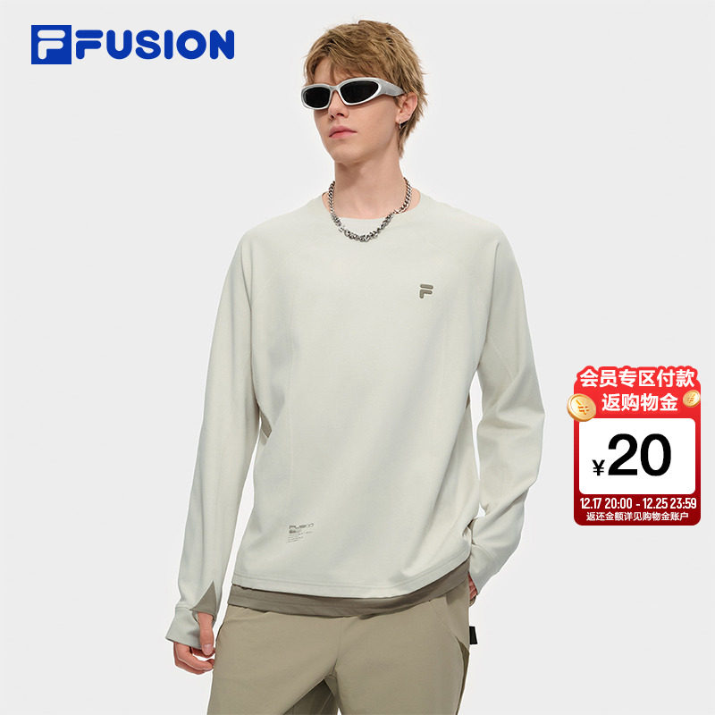 章昊同款FILA FUSION斐乐针织长袖T恤男2025秋季新款速干凉感上衣