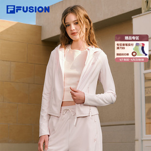 简约修身 显瘦连帽上衣 FUSION斐乐潮牌针织外套女子2026新款 FILA