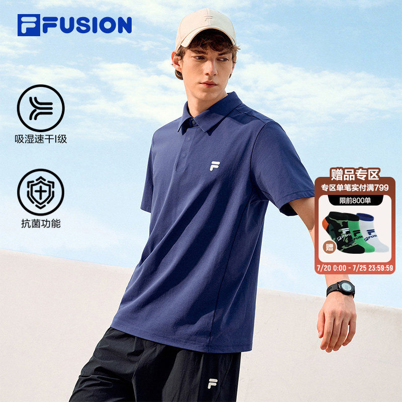 吸湿速干上衣|FILA FUSION斐乐官方男士26新款男装T恤短袖POLO衫