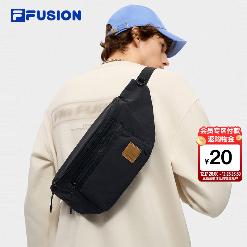 FILA FUSION斐乐潮牌情侣腰包男新款运动跑步手机袋防盗包