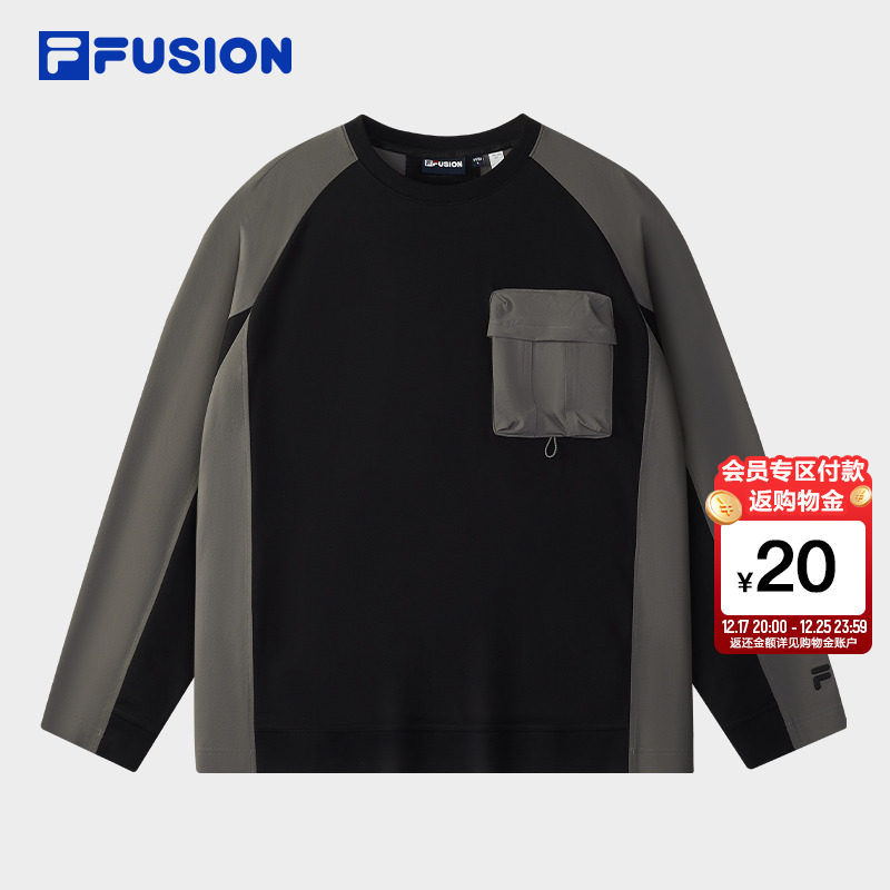 FILA FUSION斐乐潮牌男装上衣2025冬新款时尚休闲宽松