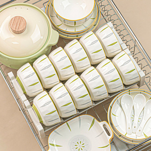 餐具套装2人用碗筷套装两人釉下彩碗碟套装家用新款碗具陶瓷碗盘