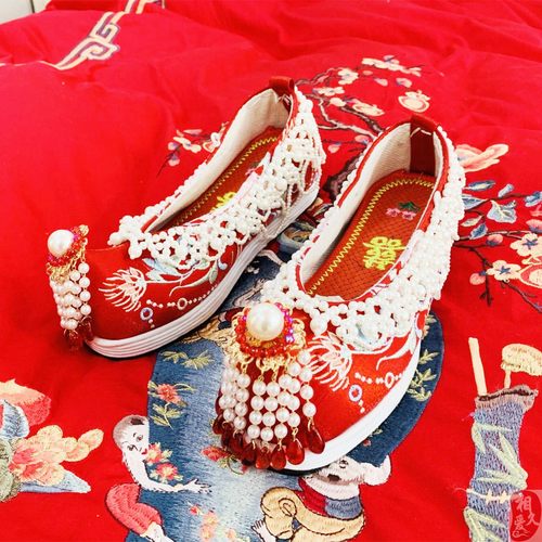 原创古风汉服鞋子内增中式秀禾串