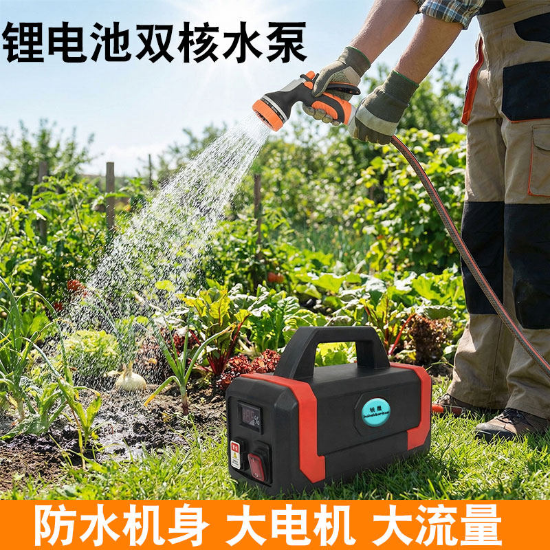充电式抽水泵浇菜神器农用灌溉浇菜水泵锂电池大功率农用抽水机