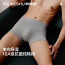 内裤 平角短裤 纯棉裆男生运动四角短裤 2025新款 男式 有棵树花灰男士