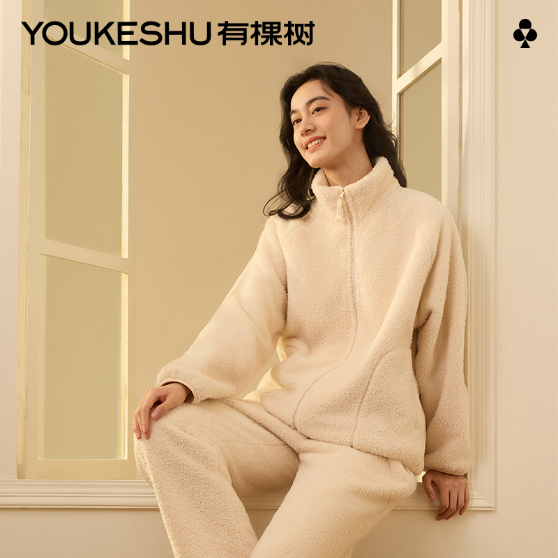 有棵树珊瑚绒女士睡衣