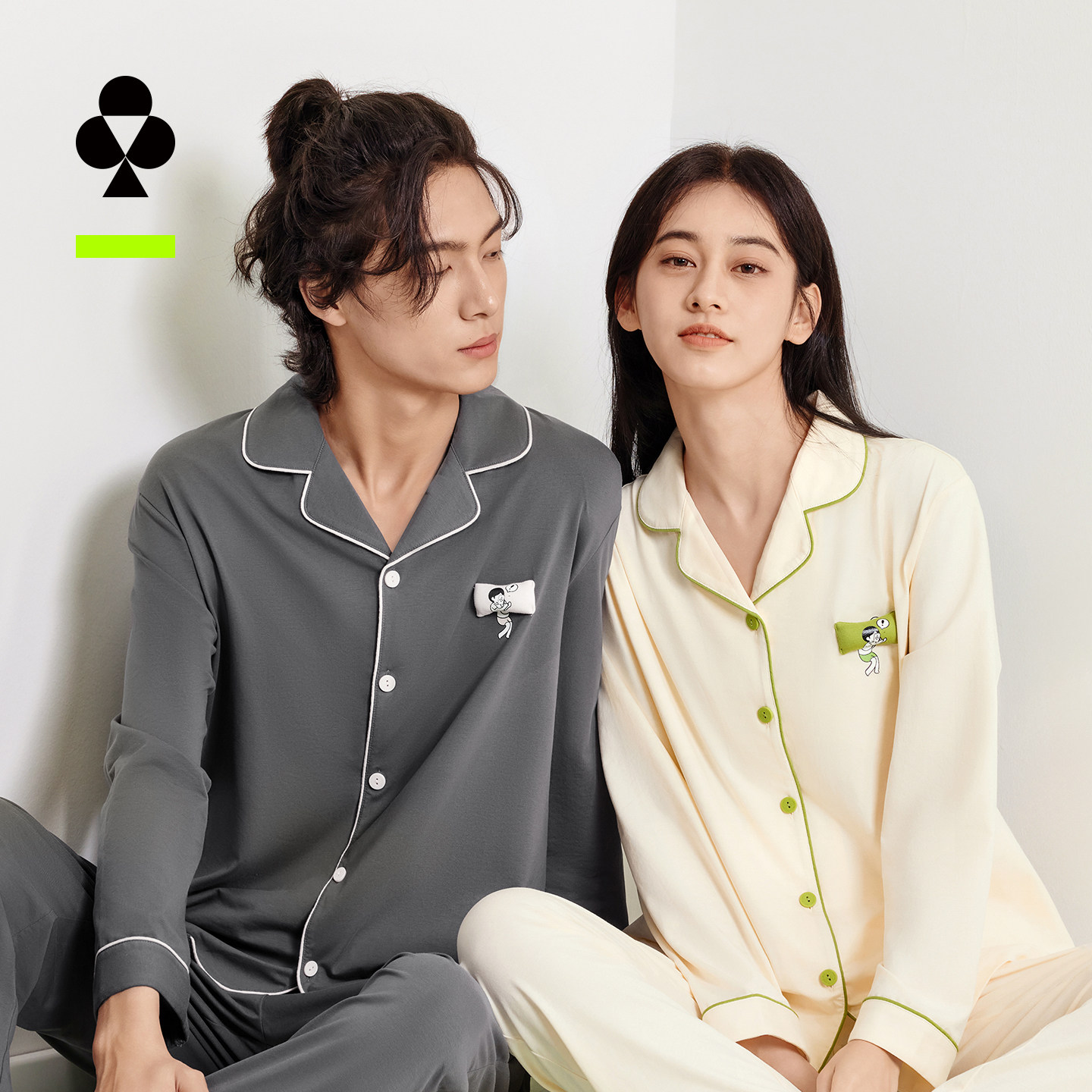 有棵树植物停螨衣情侣家居服图片