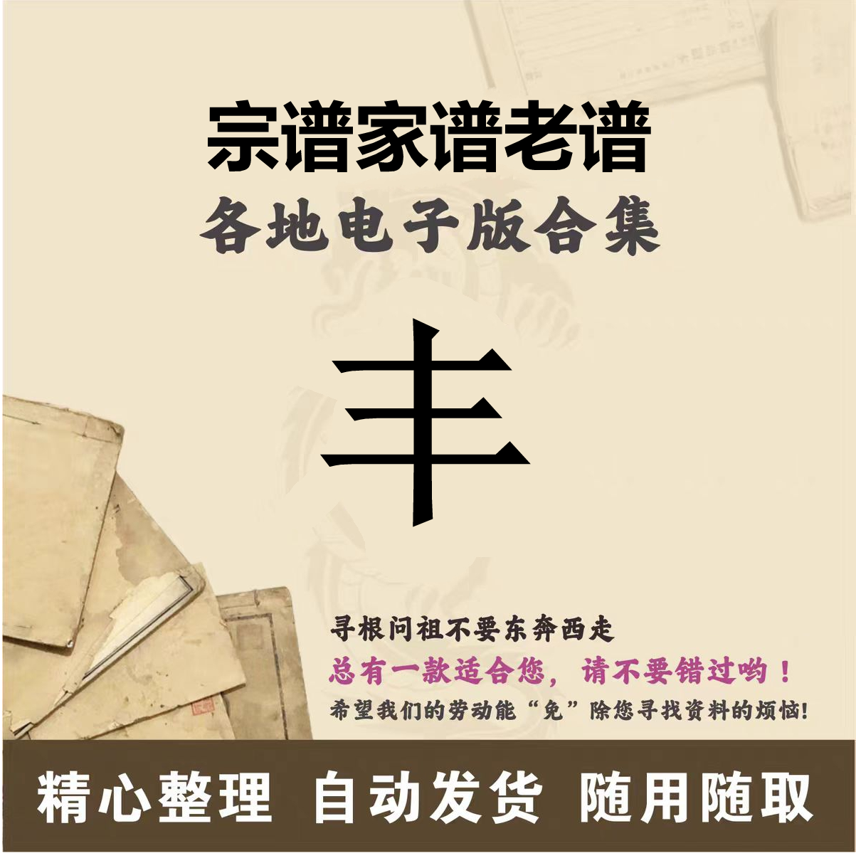 丰氏家谱族谱宗谱老谱全国百家姓寻根问祖追根溯源研究电子版