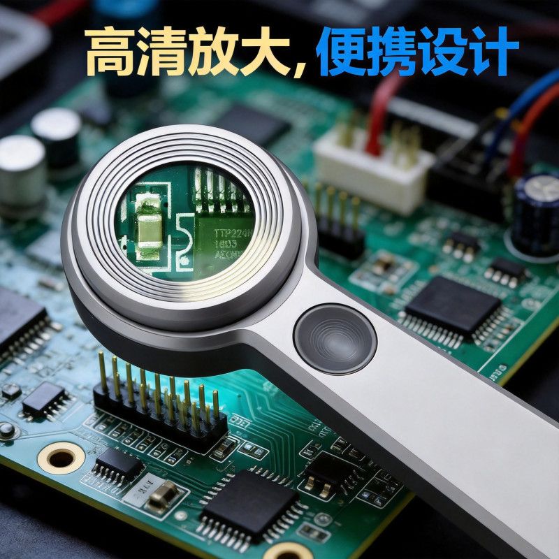 新款充电60倍珠宝古玩鉴定灯光可调放大镜带UV紫光高清K9玻璃镜片图片