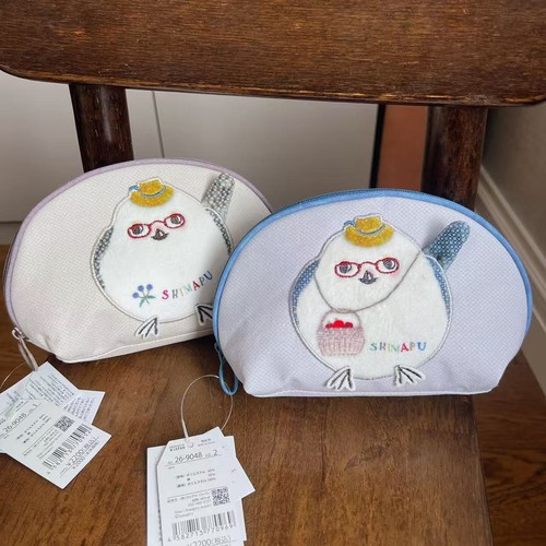 日本Kusuguru正品刺小鸡零钱包贝壳包化妆包布艺收纳包手拿包503