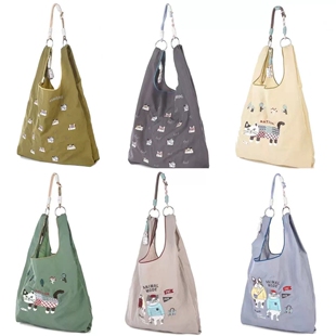真 猫咪布购物袋219 太实用是手拎包单肩包斜挎包出口日本正品