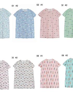 日本Kusuguru正品猫咪印花家居睡裙睡裤绵绸人造棉居家服舒适514